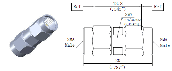 Precision RF adapters SMA Male to SMA Male