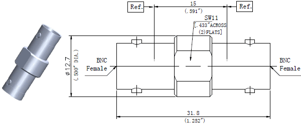 Microwave  RF  adapters BNC Female to BNC Female