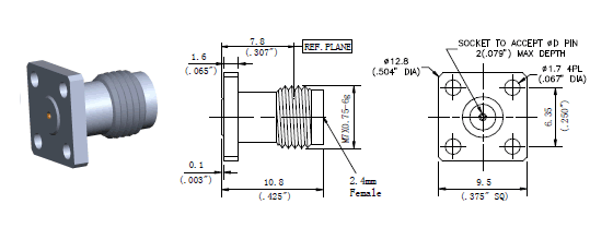 Microwave coaxial 2.4mm connectors