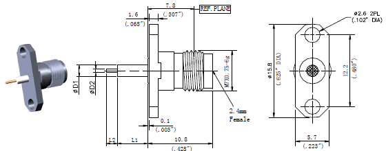 Microwave coaxial 2.4mm connectors