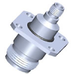 SA162 Coaxial Adapter N Female to SMA Female 4 Hole Panel Mount (image for) SA162 Coaxial Adapter N Female to SMA Female 4 Hole Panel Mount