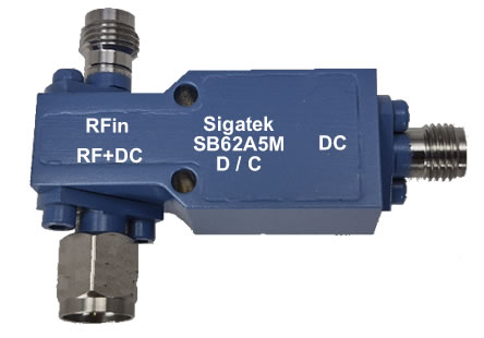 SB62A5M Wide band bias tee 2.92 mm 30 Khz-40 Ghz 50 Vdc (image for) SB62A5M Wide band bias tee 2.92 mm 30 Khz-40 Ghz 50 Vdc