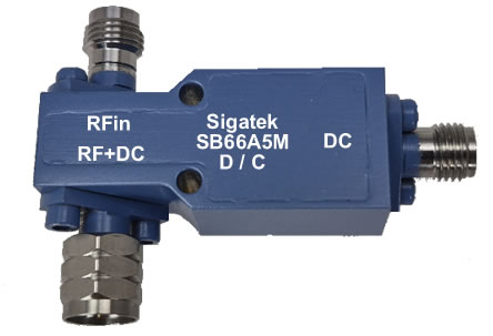 SB66A5M Wide band bias tee 1.85mm 30 Khz-67 Ghz 50 Vdc (image for) SB66A5M Wide band bias tee 1.85mm 30 Khz-67 Ghz 50 Vdc