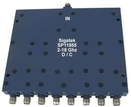SP11855 Power Divider 8 way 2.0-18.0 Ghz (image for) SP11855 Power Divider 8 way 2.0-18.0 Ghz