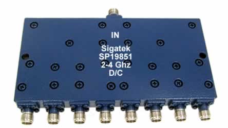 SP19851 Power Divider 8 way 2.0-4.0 Ghz - Click Image to Close